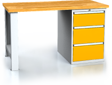 Pracovní stůl alcera PROFI - deska - noha - kontejner 880 x 1500 x 700